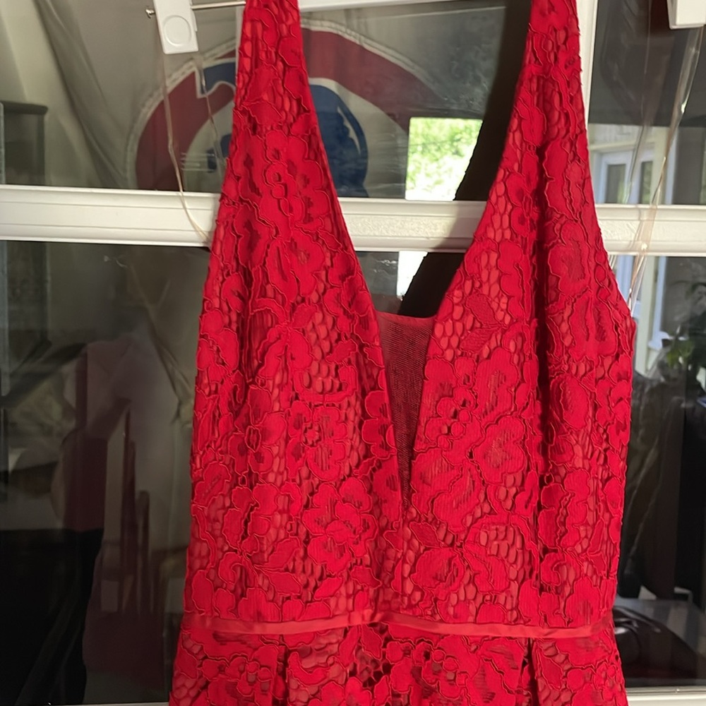 Js Collections Red Gown Size 0 Halter Top With Po… - image 5